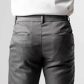 Men's casual slim fit dark grey chino pants with back pockets in a soft cotton fabric - S / Dark Grey (1)