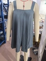 Detail of grey square neck sleeveless dress showing fabric texture on a mannequin - XS / Gray