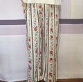 Detail of floral striped wide-leg trousers showing functional side pocket and soft fabric - One Size / Rose Floral Stripes