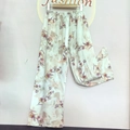 Women's floral wide-leg pajama pants with elastic waist and purple flower print - Floral Dream