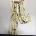 Women's beige tie-dye wide-leg lounge pants with high elastic waist and white ribbon - Peaceful