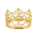 Elegant gold hollow patterned metal crown topper for girls birthday cakes and party decor - Gold