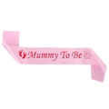 Fascia Mommy To Be in raso rosa con orsetto per baby shower e future mamme - Rosa