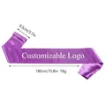 Purple 180cm blank satin sash for DIY party etiquette events and ceremonies - Purple