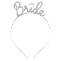 Sparkling rhinestone Bride headband with diamond motif for bachelorette parties - Silver Letter Rhinestone Bride Headband (FG211)
