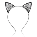Eleganter schwarzer Katzenohren Haarreif aus Metall mit filigranem Hohlmuster für Damen - Schwarz