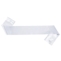 Blank white satin sash for DIY customization with high-density smooth silk texture finish - White