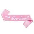 Fascia in raso rosa Big Sister con cuori per baby shower e feste di celebrazione - Fascia Rosa