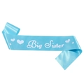 Fascia in raso blu con scritta Big Sister bianca e cuori per feste di famiglia - Tracolla Blu