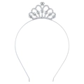 Elegant silver alloy crystal crown headband with floral butterfly motifs on white background - Butterfly Style(FG194)