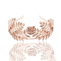 Cerchietto da sposa in oro rosa con corona di foglie barocche e riflesso su sfondo bianco - Oro rosa