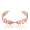 Serre-tête feuille de laurier or rose avec finition métal poli pour coiffure de mariée - Style Feuille de Laurier (FG011) / Or rose