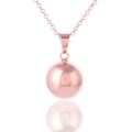 Elegante collana con ciondolo a sfera musicale in oro rosa con finitura a specchio lucida - Stile Oro Rosa Con Catena in Metallo