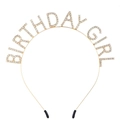 Cerchietto Birthday Girl dorato con lettere in strass scintillanti per feste compleanno - Oro (Con Guaina in Silicone)