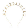 Serre-tête en métal doré Birthday Girl pour accessoires de fête d'anniversaire enfant - Or