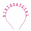 Serre-tête rose Birthday Girl pour fête d'enfants et accessoires photo de fête - Rose rouge