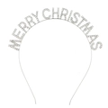 Dettaglio del cerchietto Merry Christmas argento con strass bianchi brillanti - Argento