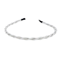 Handgefertigtes Perlen-Stirnband-Set mit gedrehtem Silbermetall-Draht für Damen - Weiß