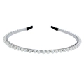 Elegante diadema de metal plateado con perlas blancas y diamantes para mujeres - Estilo de Perla (FG129)