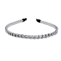 Diadema de cadena de metal plateado con perlas y strass para novia y accesorios - Estilo de Cadena de Metal (FG131)