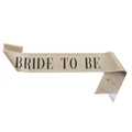 Sparkling champagne gold glitter Bride To Be sash with a safety pin for wedding parties - Glitter Fabric / Glitter Gold