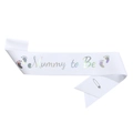 Fascia bianca glitterata Mummy to Be con scritte olografiche per baby shower - Mummy Bianco Iridescente