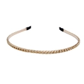 Elegant gold thin chain metal headband for women with comfortable black protective ends - Braid Chain Style (FG132金色)
