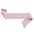 Rosafarbene Glitzer-Schärpe Mommy to Be mit holografischer Schrift für die Babyparty - Rosa Mommy