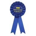 Blauwe Birthday King onderscheiding met gouden kroon en sterren voor een verjaardagsfeestje - Blauw/Goud