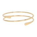 Bracelet de bras spirale doré double couche avec finition polie et bouts plats - Larme en Spirale Double Couche (BH021)