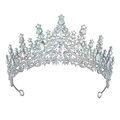 Couronne de mariée argentée élégante avec strass irisés pour mariages et occasions - Argent Strass AB