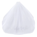 Short white bridal veil with elegant Bride to Be embroidery for bachelorette parties - White