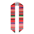 Bunte mexikanische Serape-Graduierungsschärpe aus rotem Satin für Abschlussfeiern - Regenbogen Gestreifte Stola (170cm)
