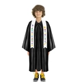 Fascia bianca per diploma scuola dell'infanzia con testo colorato su toga nera bimbo - Taglia unica / Bianco