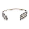 Vintage barokke zilveren haarband met gedetailleerd bladontwerp en metalen lauwerkransstijl - Antiek Brons