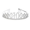 Tiara argentata per il 10° compleanno con strass e pettini metallici per una tenuta sicura - 10 Anni Argento