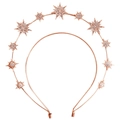 Rose gold double-layer star headband with sparkling crystals in bohemian style - Rose Gold Hexagram Headband