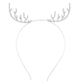 Silver reindeer antler headband with sparkling crystals for Christmas and holiday parties - Silver Antler (FG159)