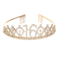 Couronne dorée pour 16e anniversaire en alliage avec strass et peignes à cheveux - 16 Ans Vieux Or