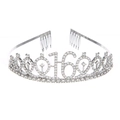 Diadème argenté pour 16e anniversaire avec strass étincelants et peignes à cheveux - 16 Ans Vieux Argent