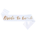 Elegante fascia Bride to be in raso bianco con scritte dorate per addio al nubilato e sposa - Bianco con testo Oro Rosa