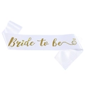 Elegante fascia in raso bianco con scritta dorata Bride to be e icona diamante - Bianco con Stampa Oro