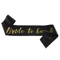 Elegante fascia in raso nero con scritte in oro Bride to be per feste di addio al nubilato - Nero con testo oro