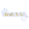 Fascia sposa in raso bianco con scritta bride to be dorata per addio al nubilato - Bianco con Stampa Oro