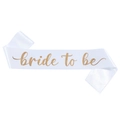 Fascia in raso bianco Bride to be con scritte in lamina d'oro per addio al nubilato - Bianco con testo Oro Rosa