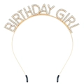 Goldener Strassstein Birthday Girl Haarreif für Damen, Haarschmuck für die Geburtstagsfeier - Birthday Girl / Gold