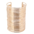 Bracciale da braccio dorato stile barocco con design a fili multi-strato regolabile - Stile Filo d'Oro Multistrato Largo (BH004-2)
