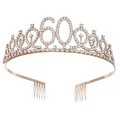 Couronne dorée du 60e anniversaire avec strass clairs pour décoration de fête et jubilé - 60 Ans Vieux Or