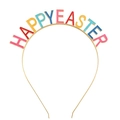 Serre-tête coloré HAPPY EASTER en métal doré pour accessoires de cheveux de fête - Coloré