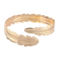 Bracciale da braccio barocco dorato regolabile con texture piumate sovrapposte dettagliate - Stile Piuma Sovrapposta Delicata (BH008)